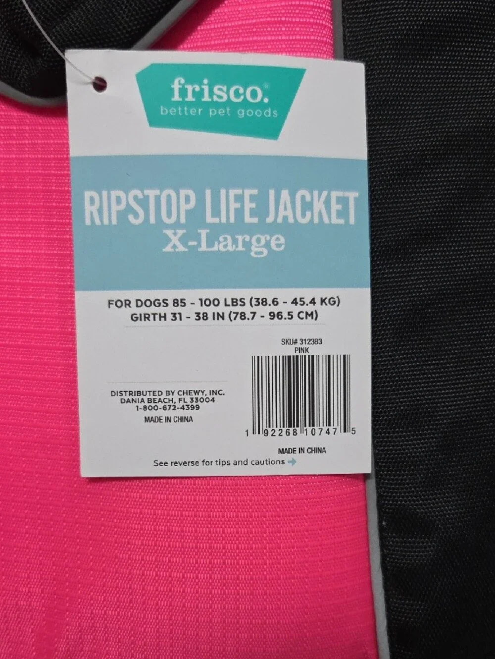 Unknown Brand Pink Dog Life Jacket with Secure Buckles